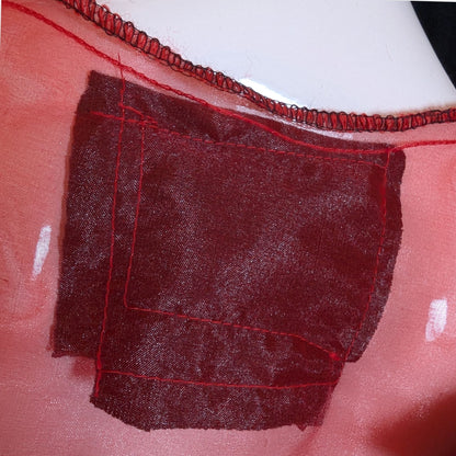 Red Air - No.03 |黒ガーゼ直感フリル オーガンジートップス –レイヤー重ね着用