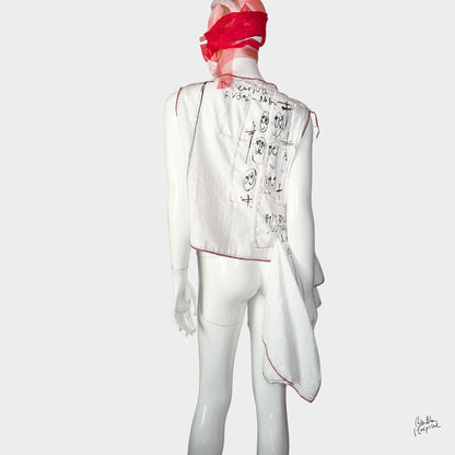 White Ward – No.01 | Asymmetrical Draped Double Gauze Sleeveless Top