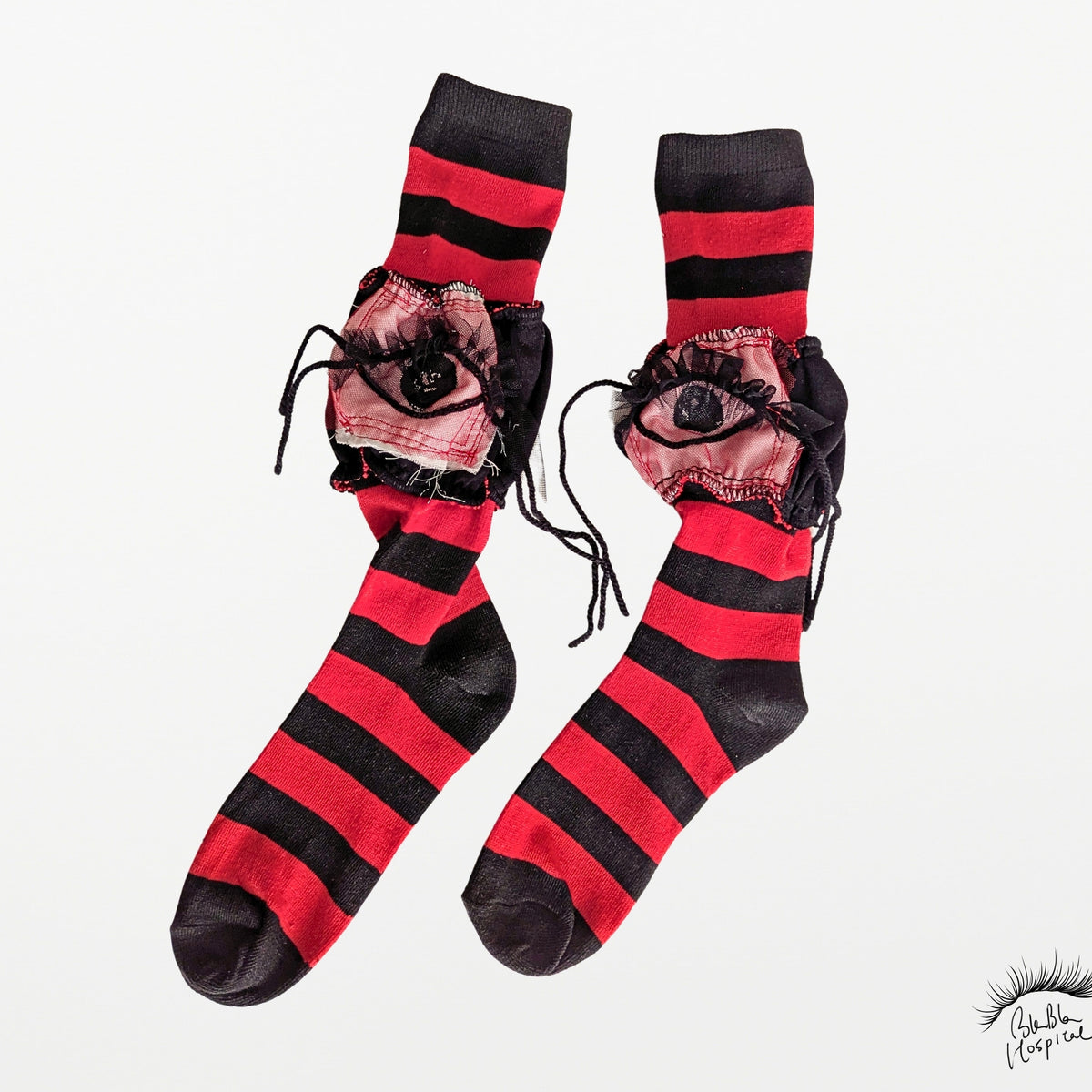 Eyes | My Black & Red Striped Socks