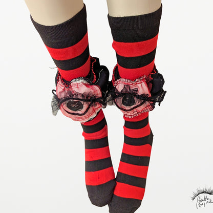 Eyes | My Black & Red Striped Socks