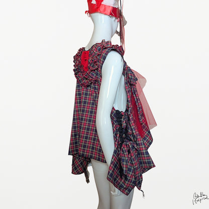 ART CURTAIN | Navy Check Sleeveless Top