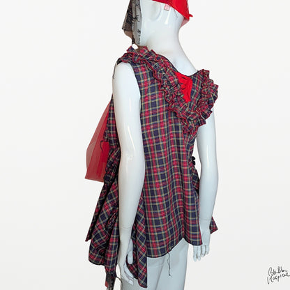 ART CURTAIN | Navy Check Sleeveless Top