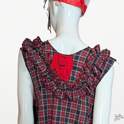 ART CURTAIN | Navy Check Sleeveless Top