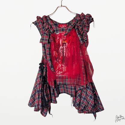 ART CURTAIN | Navy Check Sleeveless Top