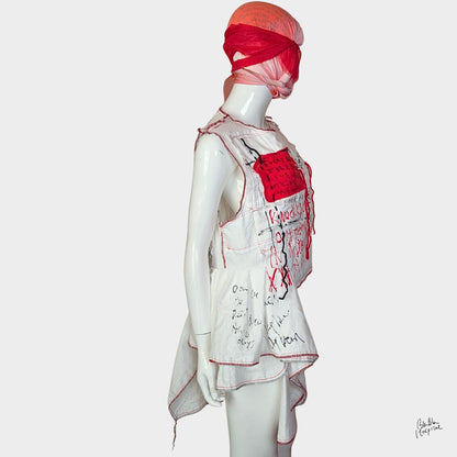 White Ward – No.01 | Asymmetrical Draped Double Gauze Sleeveless Top