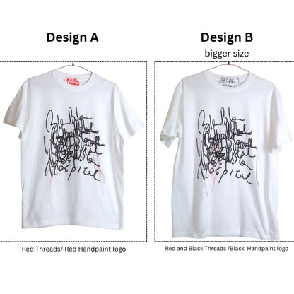 「BLABLAHOSPITAL」ロゴプリントTシャツ　ホワイト