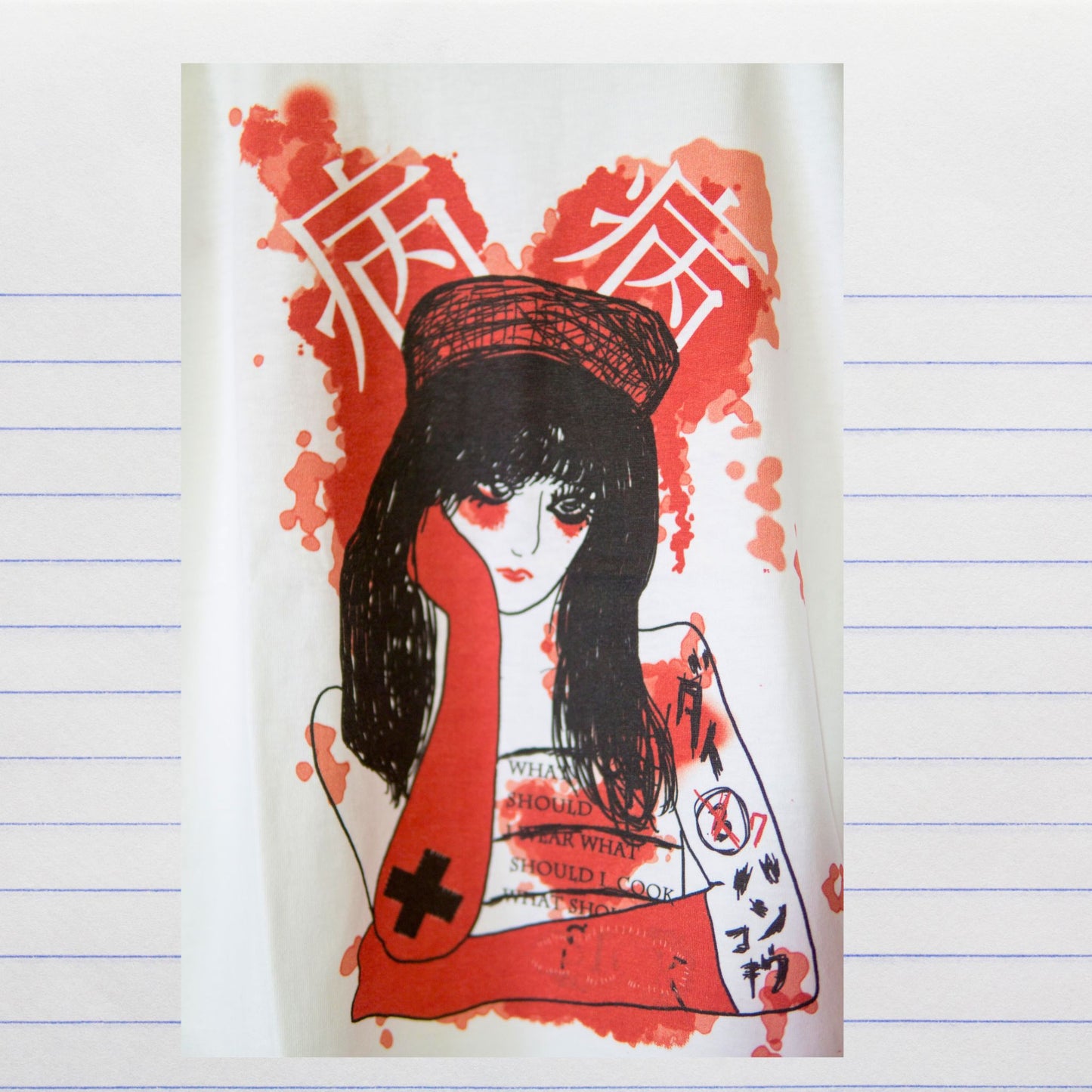 The Nurse SICK!SICK! Printed T shirt Japanese Yamikawaii Medical Punk Fashion