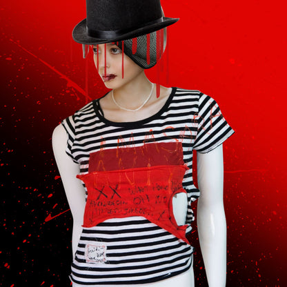 TOKYO PUNK!  T-shirt ＆ Wristband Set Sample-Second hand remade Tshirt Size:S