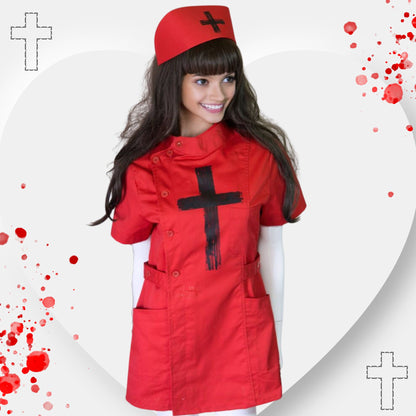 NEU! Rotes Gothic-Krankenschwesterkleid