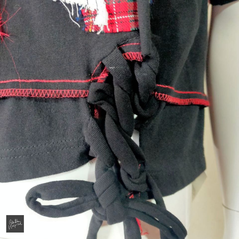 Tartan Ruffles Black Tshirt