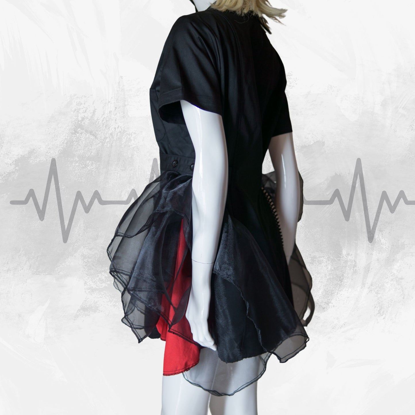 NEW! Black Gothic Punk Nurse Dress White Cross Paint