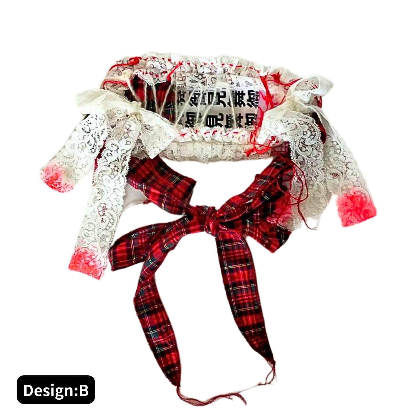 Blalita Lace x tartan design Headdress