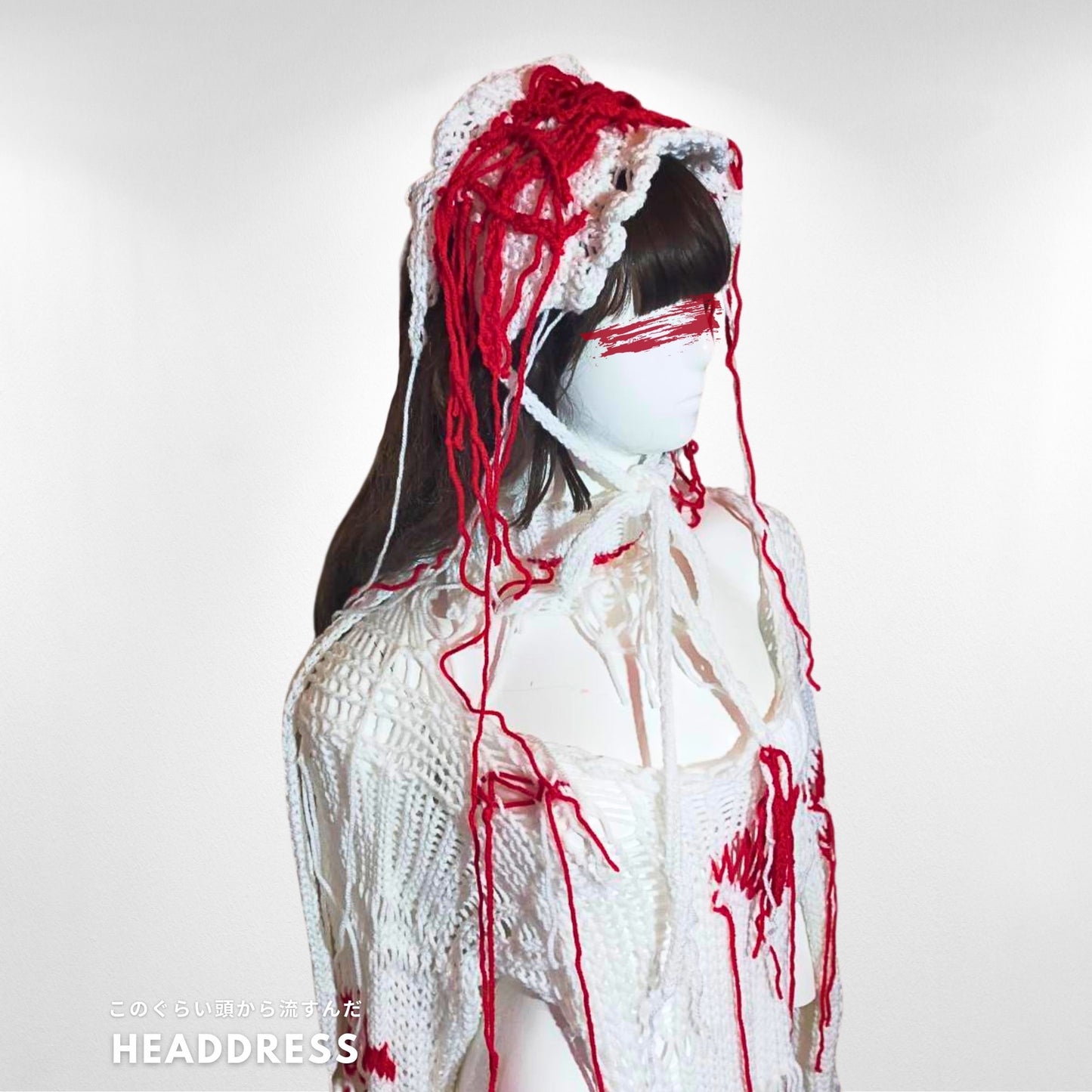 Tokyo Fashion Sick J-fashion Bloody  Lolita  Headdress Handmade Red and White