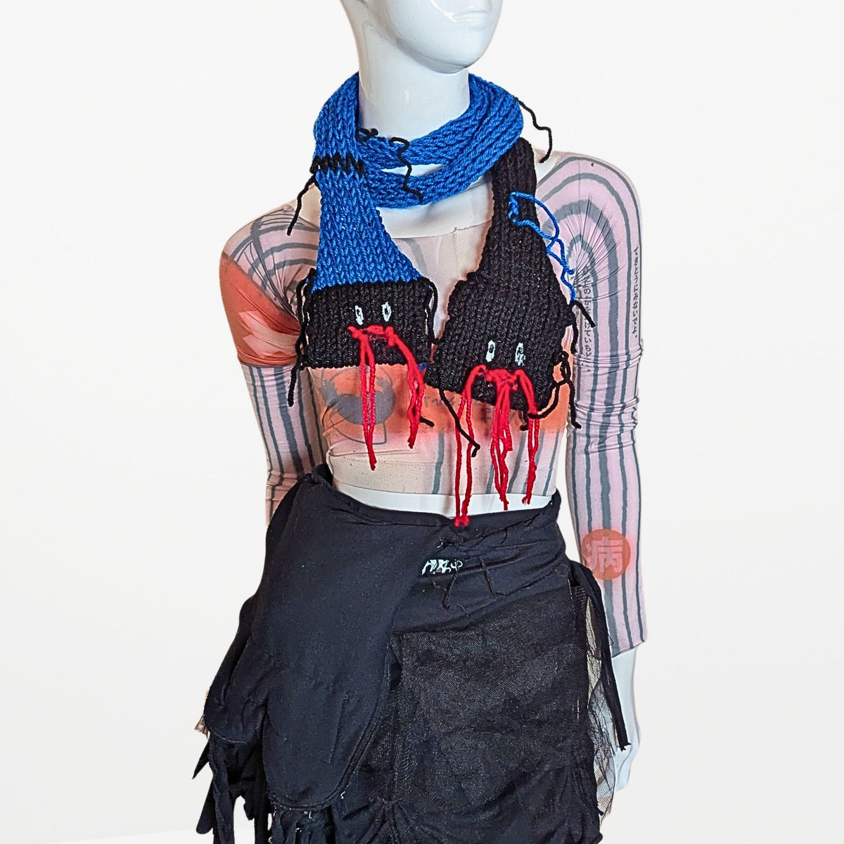 2 WAY SNAKE  – Narrow Scarf　Blue