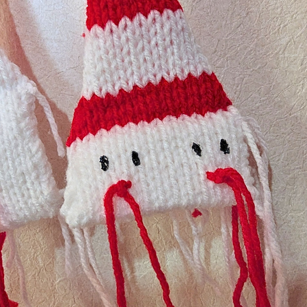2 WAY SNAKE  – Narrow Scarf  Red and White