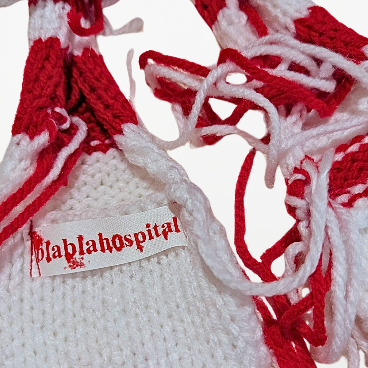 2 WAY SNAKE  – Narrow Scarf  Red and White