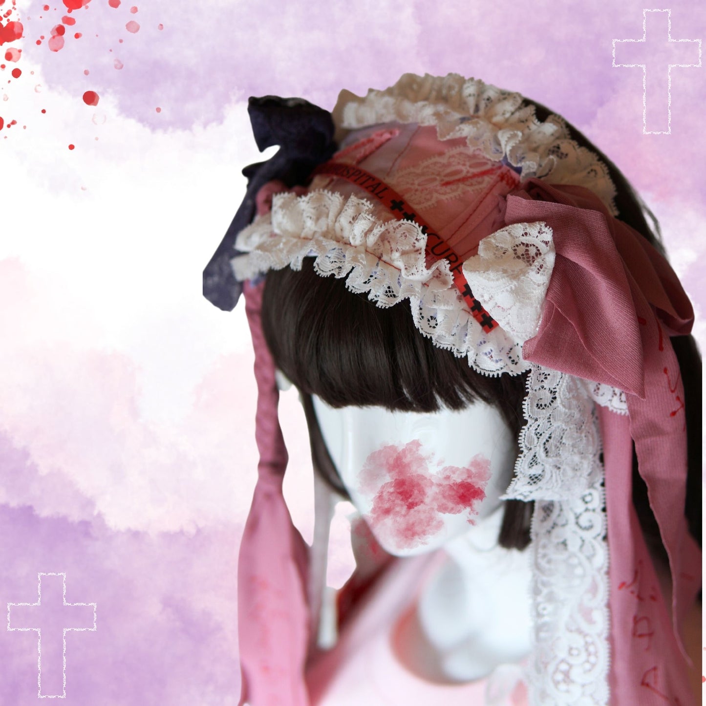 Yami-kawaii, Gothic, and Lolita  Harajuku Fashion Headdress Purple x Pink Design