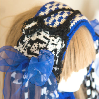 Nurse Face Knitted Headdress Japanese Blabla Punk Lolita Fashion Handmade