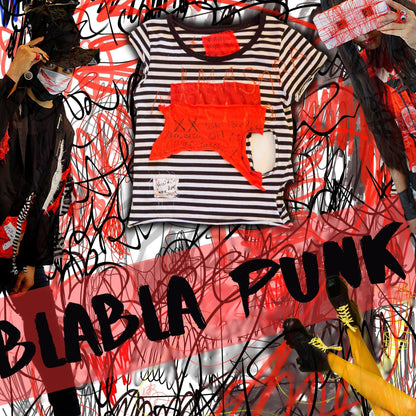 TOKYO PUNK!  T-shirt ＆ Wristband Set Sample-Second hand remade Tshirt Size:S