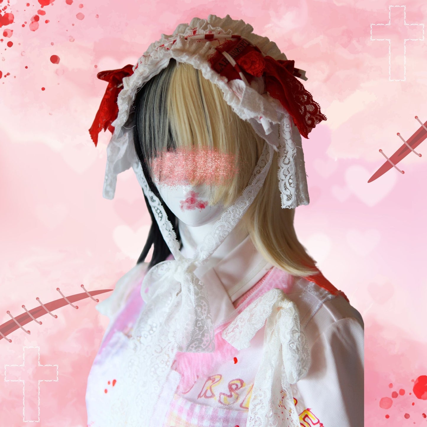 Yami-kawaii, Gothic und Lolita Harajuku Fashion Headdress Bandages Frill