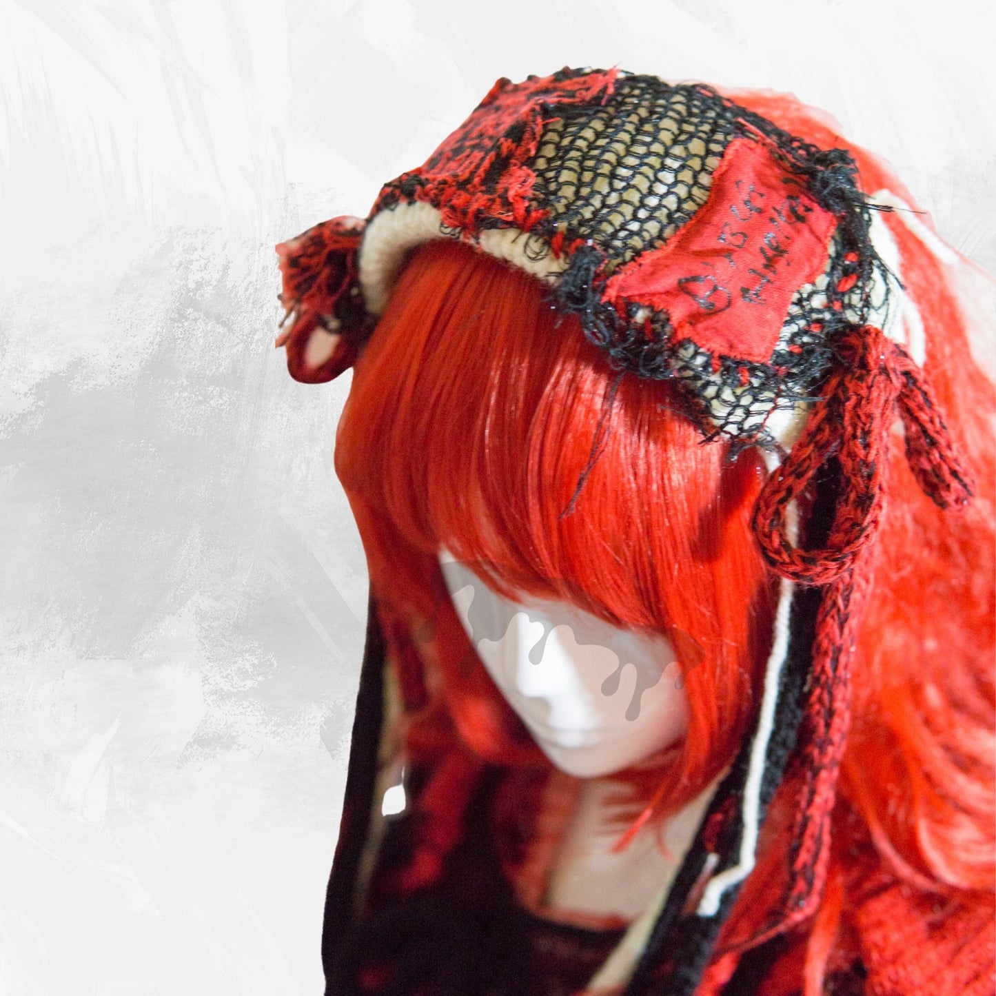 Blabla Original Gothic Punk Knit  Lolita Fashion Headdress Handmade