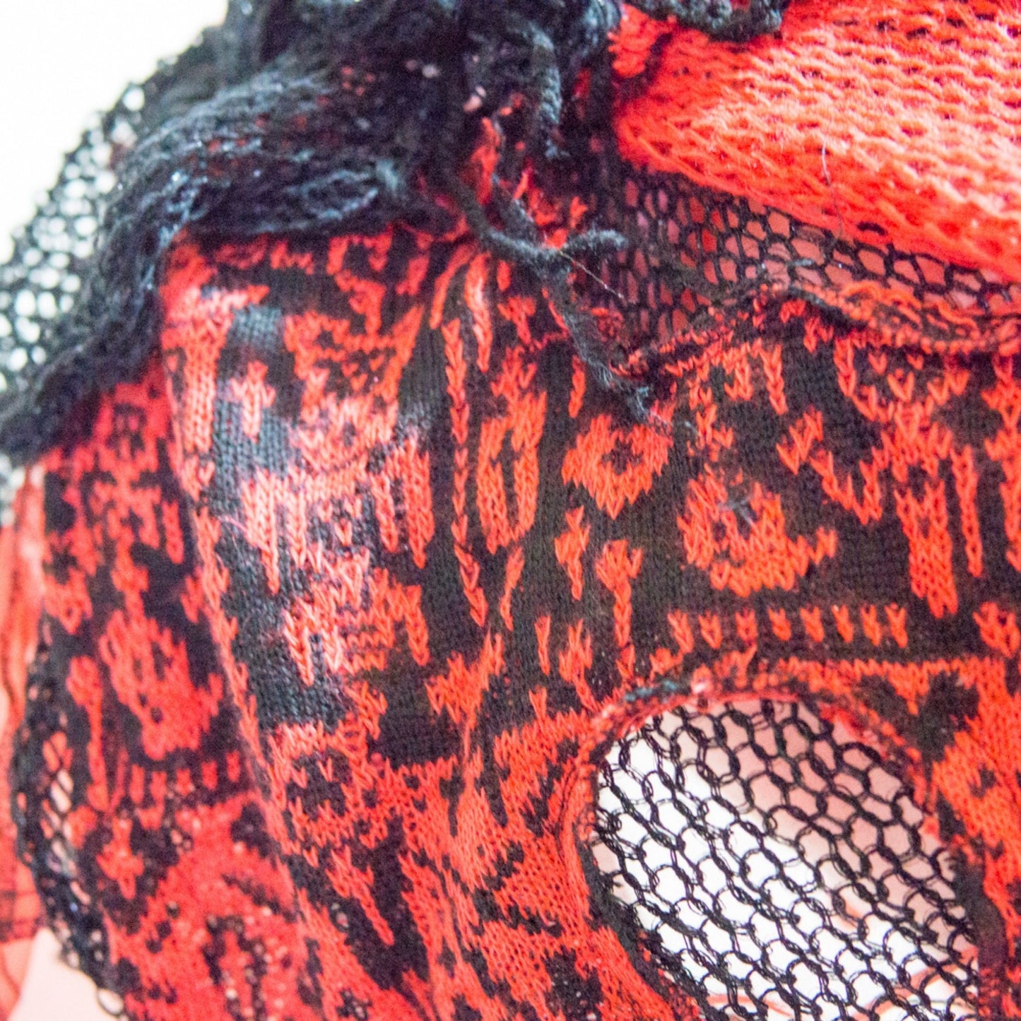 Blablahospital Original Punk Knit Desgin Red  See-through Pullover Collar/Cape