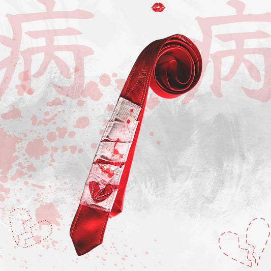 Rote Herz-Krawatte japanische Harajuku-süße Krankheits-Art