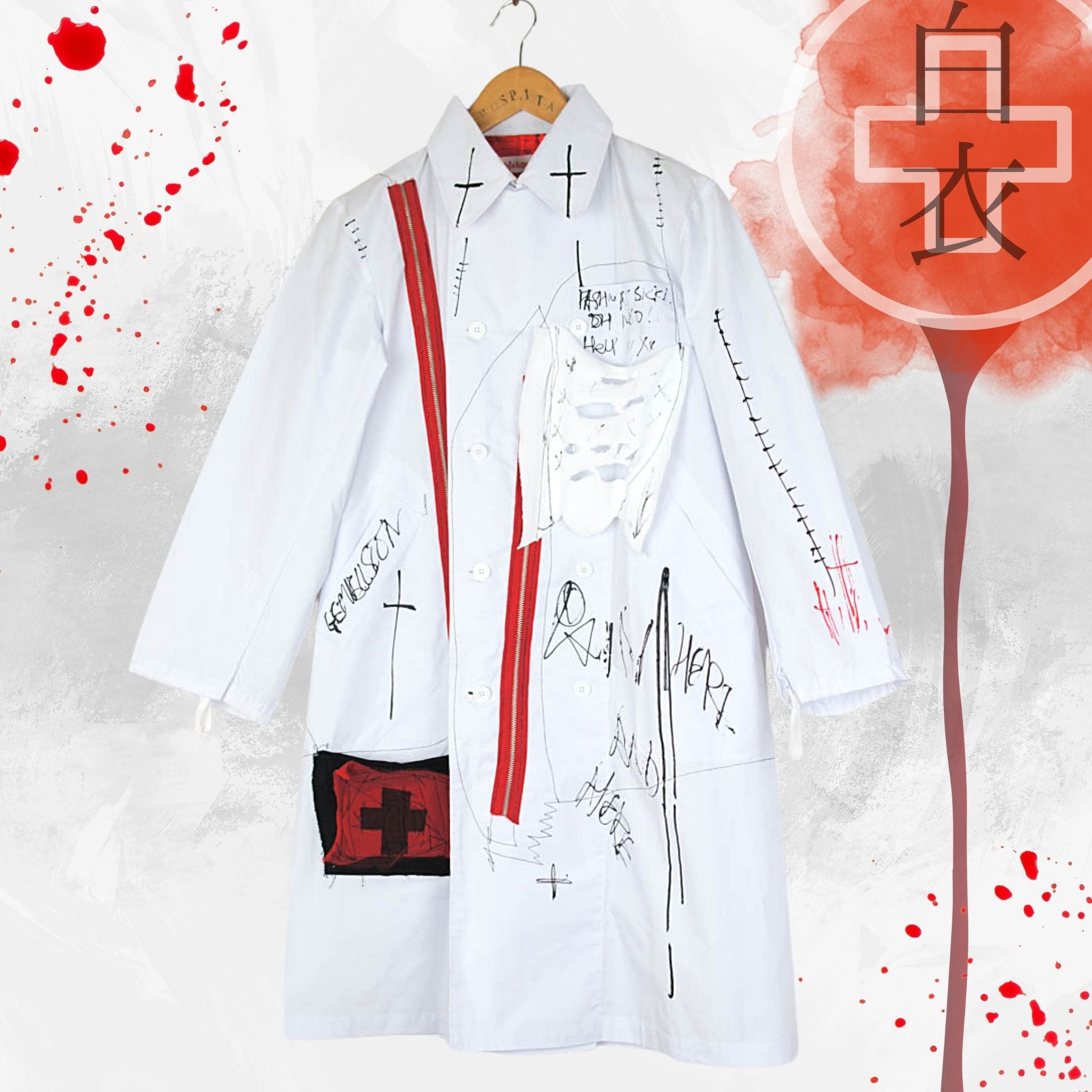 White Doctor Lab Coat Medical Punk J-Fashion