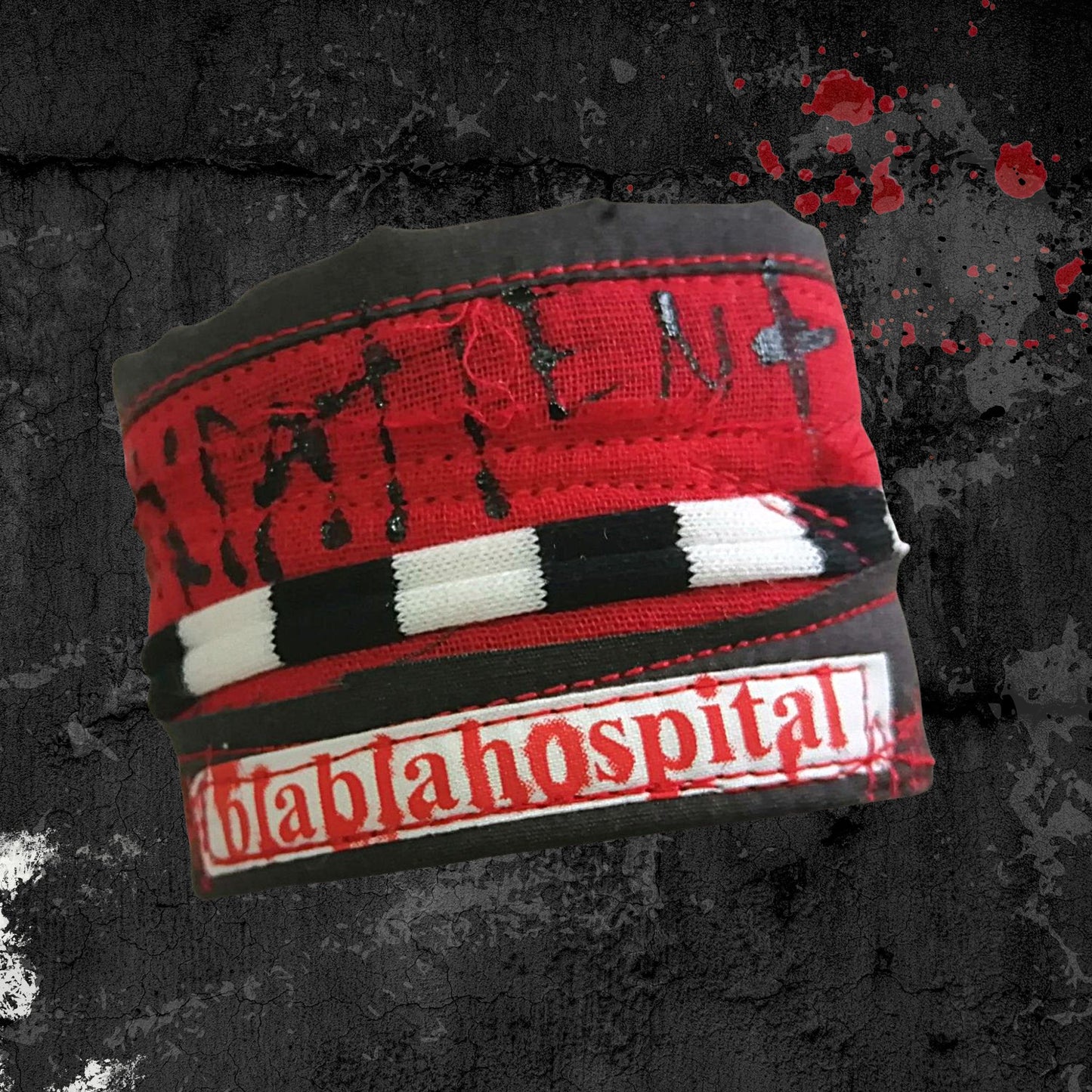 Blabla Patient wristband Gray and Red design / Paint one by one by Blabla punk fashion nurse! Don't get lost at my fashion hospital!