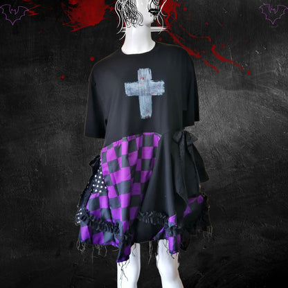 Gothic Lolita Purple and Black T shirt Dress