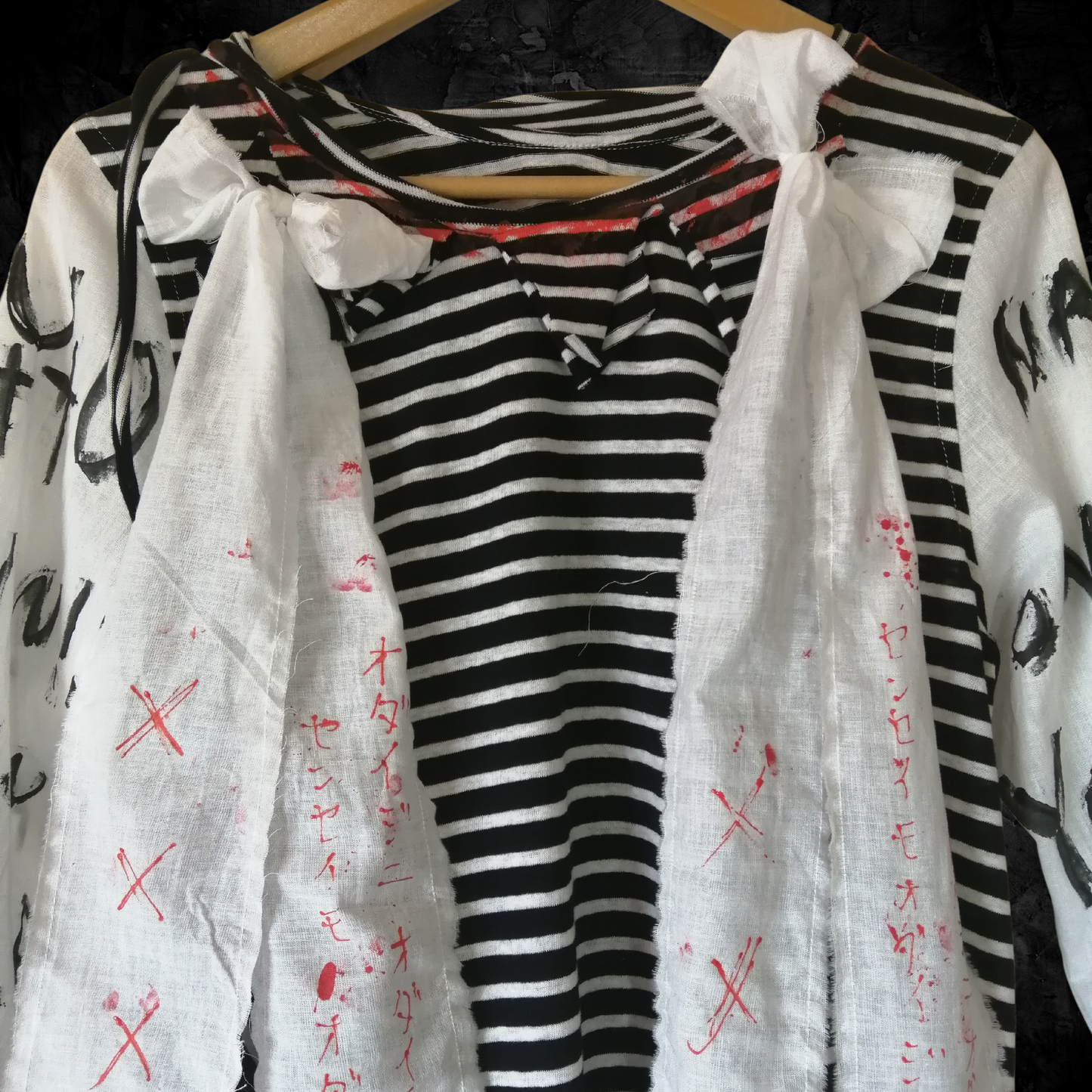 Art Punk! Navy and White Stripes Handmade  Pullover Dress light weight