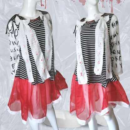 Art Punk! Navy and White Stripes Handmade  Pullover Dress light weight